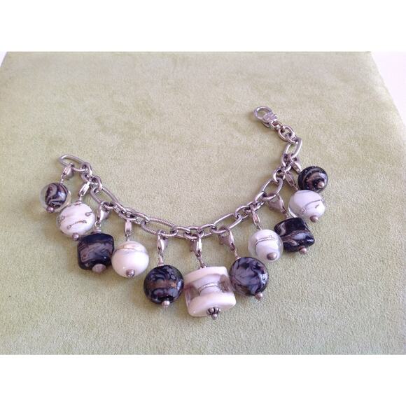 Lela Belle Hand Blown Murano Glass Beads - Set of 10 - Shades of Gray B29 - Picture 11 of 12